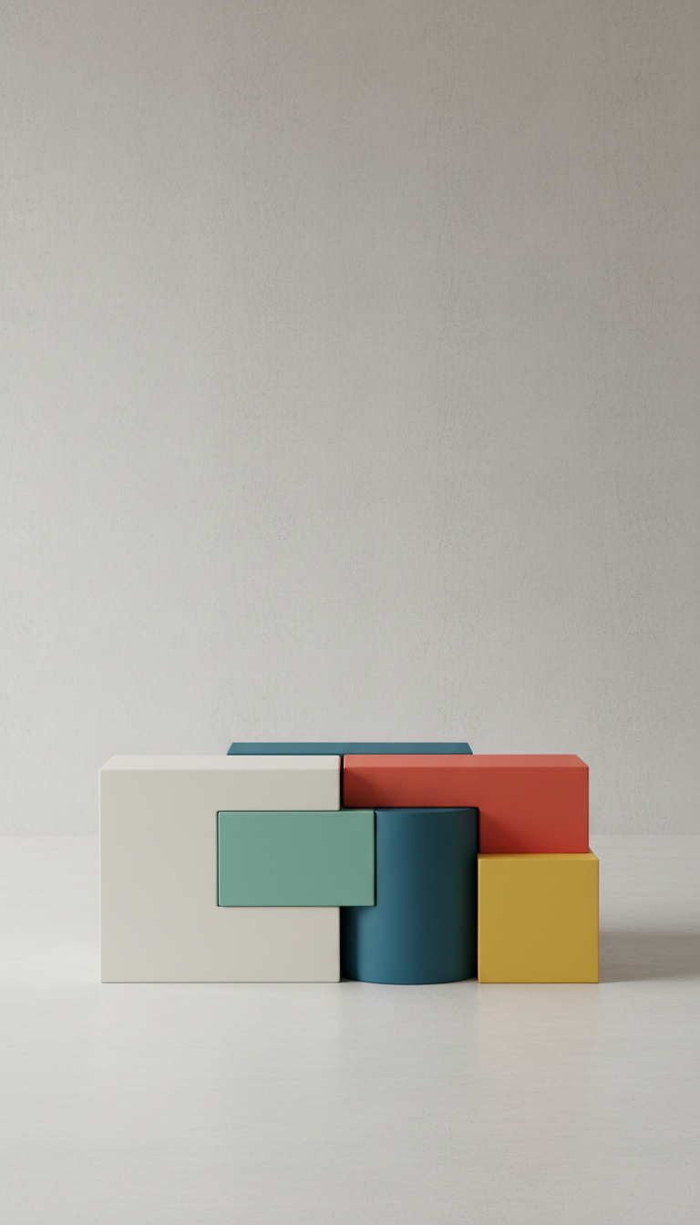Geometric coffee table in polished metal