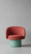 Bold accent chair with sculpted backrest