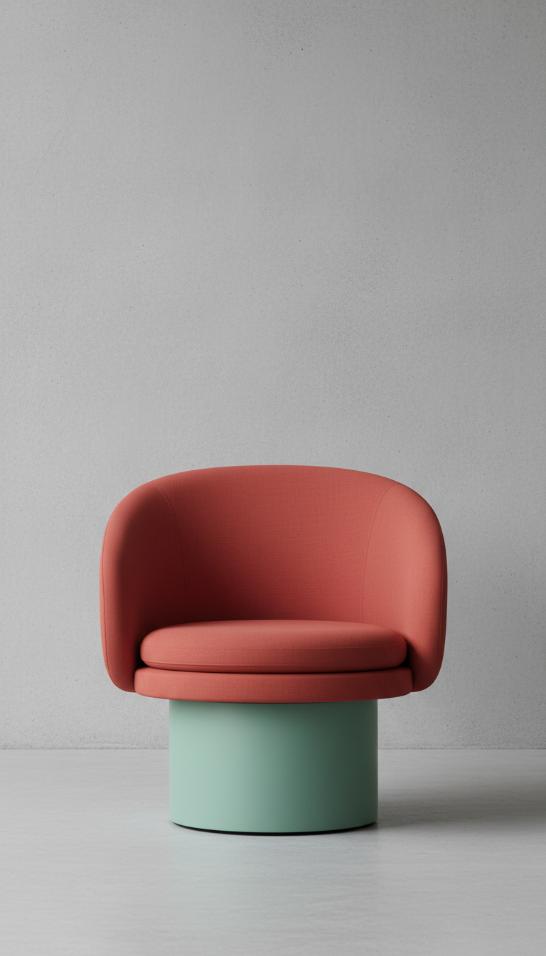 Bold accent chair with sculpted backrest