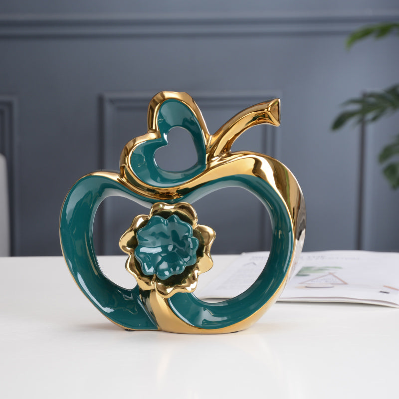 Ceramic Desktop Sculpture | Modern Glazed Titanium Figurine