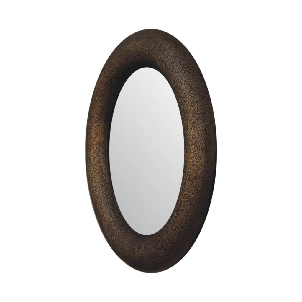 Artisan Furniture Round Metallic Hammered Mirror