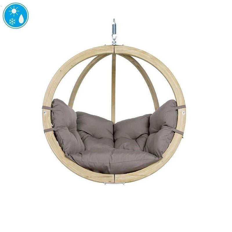 Globo Single Taupe Hanging Egg Chair