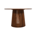 Slatted Mango Wood Round Dining Table 4 To 6 Seater
